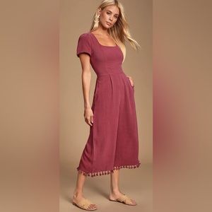Lulus | Wine Red Jumpsuit. Size Small